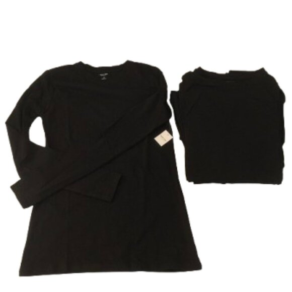 NWT Ardene 10-pack bundle of black cotton crew neck long sleeve shirts - Size S - Picture 1 of 3
